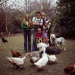 Paul McCartney and his wife Linda (right) with daughters Heather, Stella, and Mary in Rye, East Sussex, in 1976.
